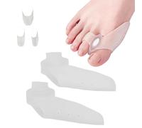 HARY 1 paire de séparateurs d'orteils pour hallux valgus avec 3 paires de bouchons S/M/L, séparateurs d'orteils en silicone transparent, réutilisables, pour homme et femme