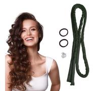 HARY Bande à boucler sans chaleur + 2 boucles à cheveux + 1 clip - Bandeau bouclé sans chaleur en satin pour volume et vagues - Pour cheveux longs et courts - Confort de sommeil (noir)