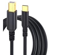 HARY Câble d'imprimante USB B vers USB C 2 m, type C vers USB 2.0, câble MIDI vers USB C, compatible avec HP Canon Epson, pour interface audio, clavier MIDI et contrôleur DJ
