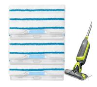 HARY Lot de 3 tampons réutilisables pour Shark VacMop avec chambre à saleté | Recharge de balai en microfibre, compatible avec Shark VM200 VM205 VM250 VM252 pour nettoyage des sols durs (bleu et blanc)