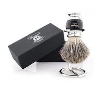 Haryali London Blaireau de rasage - Blaireau de rasage - Design élégant et unique - Blaireau en poils de blaireau - Couleur noire élégante - Un parfait assortiment à votre kit de rasage
