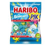 HARYBO - Bonbons Fruitée et Acidulée Les Schtroumpfs Pik, Plaisir Croquant en Sachet 275g - Lot de 4 - vendu par Lot