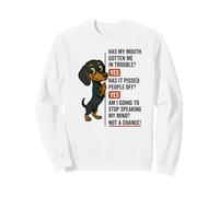 Has My Mouth got me in Trouble Yes Teckel Sweatshirt