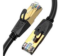 HASA zone Cable Ethernet Cat 8 1M - Cable RJ45 Cat 8 Haut Débit 40Gbps/2000MHz - SFTP Cable Reseau Noir pour Routeur Modem Switch TV Box PC