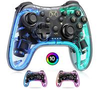 HASACOOL Manette Switch Pro avec transparent/lumineux/réveil/application de contrôle sans fil compatible avec Android/iOS/PC, Switch pour Switch/Lite/OLED