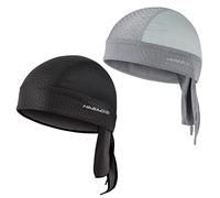 HASAGEI - Casquette bandana pour hommes et femmes - Bonnet de cyclisme - Élastique - Respirant - Anti-transpiration - Séchage rapide - Sport - Bonnet d'été, noir/gris, taille unique