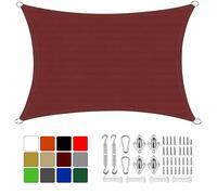 HaSaiBaby Voile D'Ombrage， Toile Ombrage 1.2x1.6m Respirant RéSistant à La DéChirure Convient pour Le Jardin, L'ExtéRieur, La Pergola，Aux Terrasses ExtéRieures,Rouge Brique