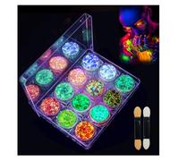 HASAIKA® Lumineuse Paillettes de Corps, 12 Couleurs Lumineuse Paillettes Gel, Pour le visage, le corps et les cheveux, paillettes de longue durée qui ne s'enlèvent pas