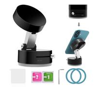 HASAIKA® Support Téléphone Voiture, Support magnétique pour téléphone avec Ventouse sous Vide, Rétractable pour Les Voitures, Les miroirs, Les gymnases et Les Surfaces Lisses (Noir)