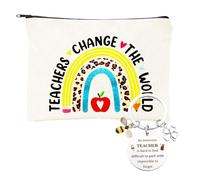 HASAIKA® Trousse Maquillage Enseignant, Cadeau Merci Maîtresse, 21 * 12cm avec Pendentif et Carte de Remerciement, Cadeau de Remerciement pour la journée de l'enseignant Set