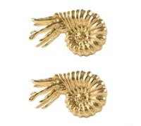 Hasaller Ammonite Lot de 2 poignées de tiroir en laiton massif pour décoration d'intérieur et mise à niveau de meubles (A)