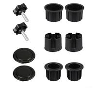 Hasaller Anneaux réducteurs de parapluie 38 mm 48 mm adaptateurs pour porte-parapluie extérieur avec boulons de verrouillage et manchon Noir
