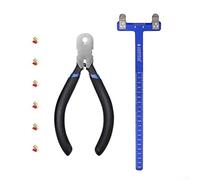 Hasaller Ar-chery Ensemble de points d'encoche pour cordes d'arc Ar-chery avec règle carrée en T et kit d'outils à encocher en aluminium avec pince à encocher pour arc recourbé composé (bleu)