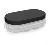 Hasaller Bâche de protection ovale en tissu Oxford pour piscine hors sol - Imperméable et résistante aux UV - 2,4 x 4,3 m