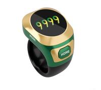 Hasaller Bague intelligente électronique lumineuse avec écran couleur - Compteur de prière rechargeable pour culte - Batterie de 40 mAh de type C - Résistant à l'eau - 18 mm, 20 mm, 22 mm (vert)
