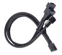 Hasaller Câble répartiteur de ventilateur à 4 broches, adaptateur d'alimentation de 26 cm avec manchon en peau de serpent, 1 à 1/2/3/4 canaux, hub de refroidissement pour carte mère CPU contrôle de la