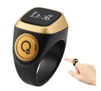 Hasaller Compteur de doigts numérique Tasbeeh Tasbih - Compteur de bagues intelligentes - Anneau de prière musulmane - Compteur de Tasbih intelligent - Compteur intelligent Tasbeeh (22 mm, noir)