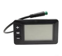 Hasaller Compteur de vitesse à écran LCD pour vélo électrique G51 avec connecteur 5 conducteurs 24 V 36 V 48 V Scooter Mètre affiche la vitesse et le mode assistance kilométrage Noir 22 mm