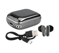 Hasaller Écouteurs sans fil avec contrôle tactile couleur et microphone antibruit actif pour iPhone BT 5.0 Portée jusqu'à 10 m 4 à 5 heures de lecture Design compact portable Noir