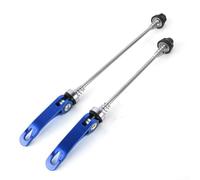 Hasaller Ensemble d'essieux à dégagement rapide avant et arrière pour VTT avec acier usiné CNC et alliage d'aluminium pour un montage stable et efficace des roues sur différents types de fourche (bleu