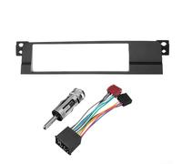 Hasaller Façade d'autoradio 1 DIN avec faisceau de câblage pour BMW Série 3 E46 1998-2005 et Série 3 Compact E46/45 2000-2004 - Kit de garniture en plastique noir