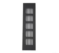 Hasaller Grille d'aération 60 mm en aluminium noir pour porte, armoire, radiateur (60 x 300 mm)