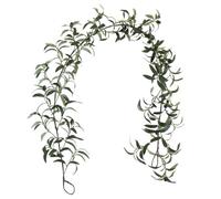 Hasaller Guirlande de feuilles d'olivier artificielles de 170 cm de long - Vert à suspendre - Guirlande de branches d'olivier décoratives réalistes avec faux fruits