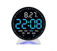 Hasaller Horloge électronique avec alarme, affichage de la date et du jour, deux réglages d'alarme, luminosité automatique et mode veille pour des nuits calmes (B)