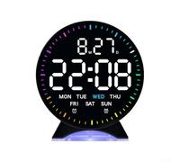 Hasaller Horloge électronique avec alarme, affichage de la date et du jour, deux réglages d'alarme, luminosité automatique et mode veille pour des nuits calmes (F)