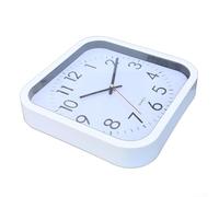 Hasaller Horloge murale de luxe pour chambre à coucher et salon Mouvement à quartz silencieux Cadre en plastique 25 x 25 x 4,3 cm Blanc Décoration d'intérieur moderne