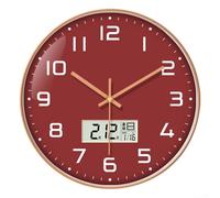 Hasaller Horloge murale numérique minimaliste pour chambre à coucher, salon avec calendrier et affichage de la température, mouvement à quartz silencieux, 30,5 cm, horloge en plastique (E)