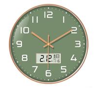 Hasaller Horloge murale numérique minimaliste pour chambre à coucher, salon avec calendrier et affichage de la température, mouvement à quartz silencieux, 30,5 cm, horloge en plastique (D)