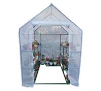Hasaller Housse de protection portable en PVC pour mini serre de jardin, plantation, intérieur ou extérieur, serre, balcon, 143 x 143 x 195 cm (blanc)