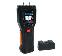 Hasaller Humidimètre numérique pour bois de chauffage, cloison sèche, matériaux de construction, détecteur de type broche avec plage de 0 à 60 % ± 2 % de précision, écran LCD rétroéclairé, alerte