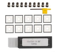 Hasaller Inserts carrés indexables en carbure de tungstène 12 x 12 x 1,5 mm à 35 degrés biseautés avec 4 bords pour outil de tour à bois, fraises à fraiser CNC, têtes de rabot en spirale pour bois dur