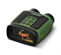 Hasaller Jumelles de vision nocturne infrarouge avec écran de 3" résolution 4K Zoom numérique 10x optique 8x pour la pêche de nuit, la chasse, les activités de plein air (vert 4K)