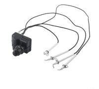 Hasaller Kit d'allumage de gril 4 prises avec générateur d'étincelles électrique - Kit d'allumage électronique pour barbecue avec électrodes en céramique - Bouton poussoir à piles