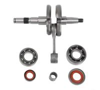 Hasaller Kit de cage d'aiguille de joint d'huile de vilebrequin pour 024 026 MS240 MS260, pièces de réparation de tronçonneuse avec tige de connexion, kit de reconstruction de moteur en métal