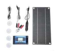 Hasaller Kit de panneau monocristallin 600 W avec contrôleur de charge 100 A pour camping-car, bateau, voiture, camping, alimentation hors réseau, comprend des fils de connexion, des ventouses, un