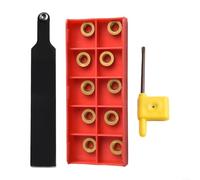 Hasaller Lot de 10 outils de tournage en carbure de tungstène - Lame en carbure de tungstène - Outil de coupe CNC - Outils de rainurage - Insert de fraisage pour semi-finition