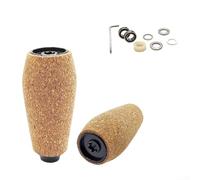 Hasaller Lot de 2 boutons de moulinet de pêche en caoutchouc et liège pour Daiwa DRT MK1 Tatula Series EVA + construction en métal 50,8 x 23,3 mm 8,9 g Six couleurs Op, noir