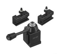 Hasaller Lot de 3 poteaux d'outils à changement rapide pour tour, support de tournage en acier avec rainure en queue d'aronde pour coupe extérieure, alésage, perçage (250-001, 250-002, 250-