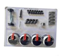 Hasaller Lot de 4 boutons de contrôle noirs de rechange pour grille de cuisson en extérieur en plastique ABS résistant à la chaleur Finition mate avec tampon de nettoyage