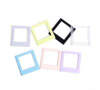 Hasaller Lot de 7 cadres photo magnétiques carrés en plastique pour réfrigérateur, mini cadre photo, porte-cartes, décoration de bureau pour photo, notes, étagère de table