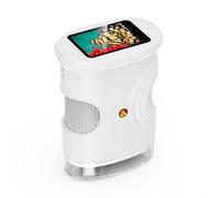 Hasaller Microscope numérique à grossissement 1000x rechargeable, avec résolution 4K, appareil photo 2 MP, 8 lumières LED, écran IPS de 5,1 cm pour l'apprentissage des sciences (blanc)