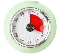 Hasaller Minuteur de cuisine magnétique silencieux avec affichage visuel du compte à rebours pour la cuisson et l'apprentissage sur des surfaces métalliques vert clair, blanc ou rose 7,5 x 4,2 cm