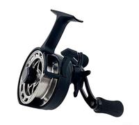 Hasaller Moulinet de pêche sur glace 3 + 1 roulements à billes 3.2:1, rapport de vitesse 8 kg, pour la pêche sur glace en hiver, radeau, gris, vert, bleu, rouge, orange, 230 g (gris, main droite)