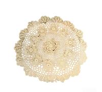 Hasaller Napperon rond en coton ajouré fait à la main vintage français de 50 cm pour décoration de magasin de thé, librairie (beige), 681XJT76CM90U74Z3048