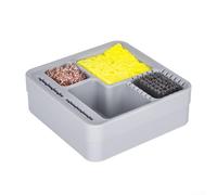 Hasaller Nettoyeur de pointe de fer à souder avec brosse en acier, bobine en laiton et éponge pour enlever l'étain résistant aux hautes températures, support en silicone bleu (gris)