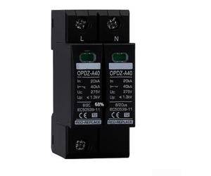 Hasaller OPDZ-A40 Protection contre les surtensions CC pour systèmes solaires photovoltaïques 40 kA max Module enfichable DIN Rail Mount Parafoudre avec indicateur d'état Fenêtre Noir